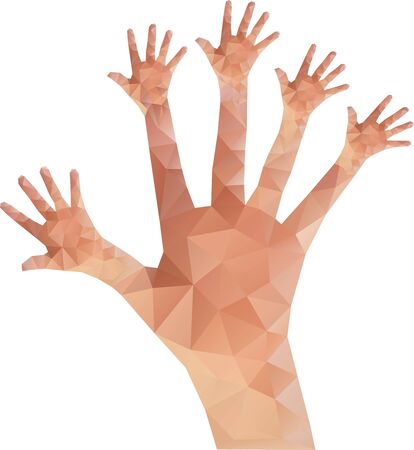 Give me Five Low Polyのイラスト素材