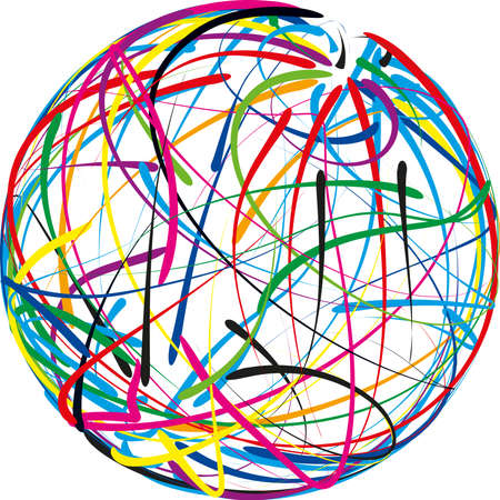 Scribble ball vector illustrated icon.のイラスト素材