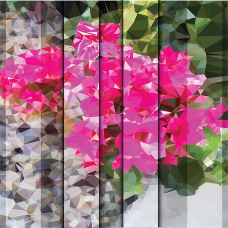 an absract, triangulated vector illustration of a flowers background with a shutters effect, space for editingのイラスト素材