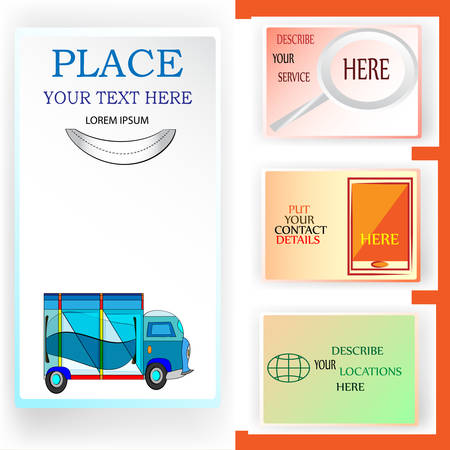 vector illustration of automobile service design template with separated areas for editing your informationのイラスト素材