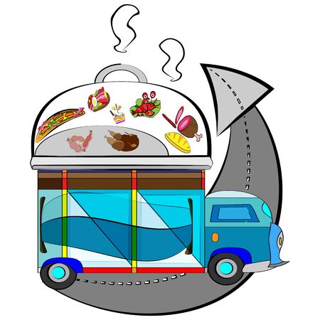 vector illustration of a concept delivery service logoのイラスト素材