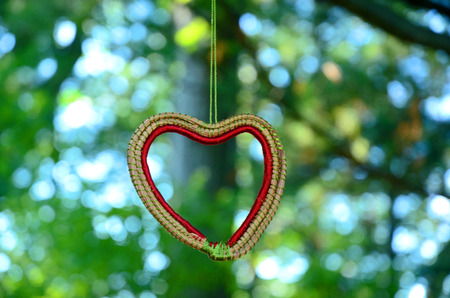 Heart Ornament on Treeの写真素材
