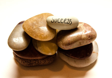 Success Concept on Mound of Stones