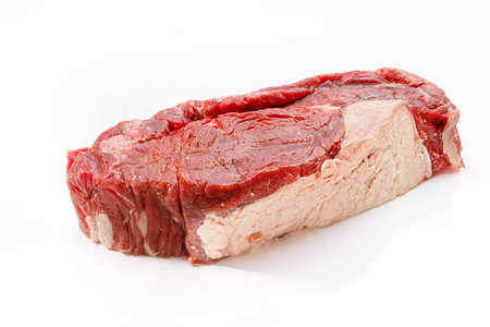 Beef steak on white backgroundの写真素材
