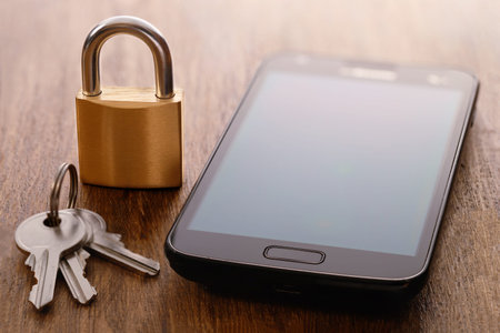 Smartphone and padlock