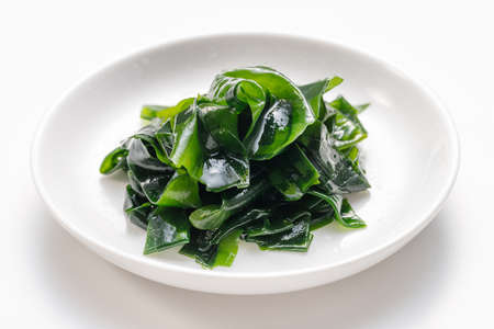 seaweed on a white plateの写真素材