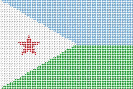 Djibouti Flag Dot Vectorのイラスト素材