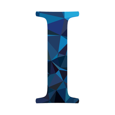 Blue Alphabet i Polygon Style, Creative Design Templatesのイラスト素材