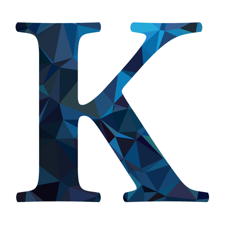 Blue Alphabet k Polygon Style, Creative Design Templatesのイラスト素材