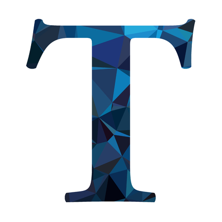 Blue Alphabet t Polygon Style, Creative Design Templatesのイラスト素材