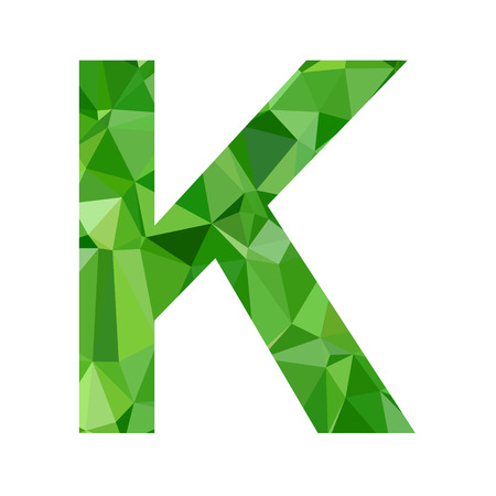 Green Alphabet k Polygon Style, Creative Design Templatesのイラスト素材