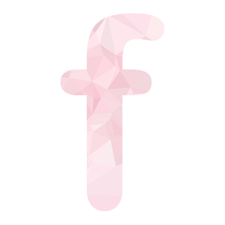 Pink Alphabet f Polygon Style, Creative Design Templatesのイラスト素材