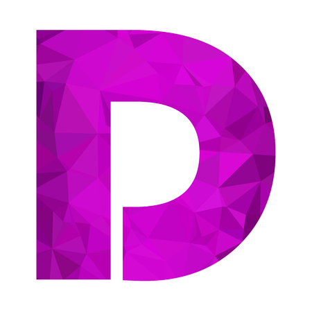 Purple Alphabet d Polygon Style, Creative Design Templatesのイラスト素材