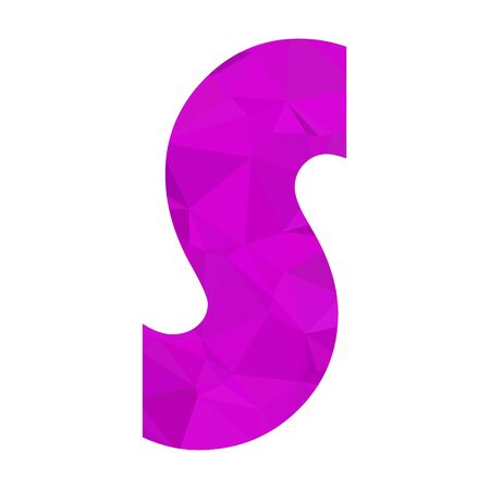 Purple Alphabet s Polygon Style, Creative Design Templatesのイラスト素材