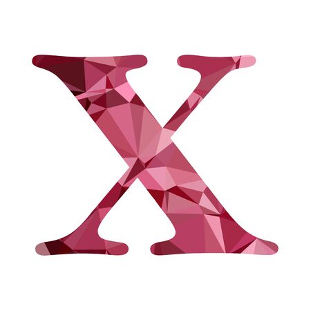 Red Alphabet x Polygon Style, Creative Design Templatesのイラスト素材