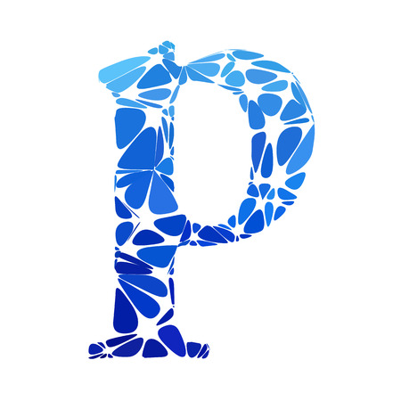 Blue Alphabet p Cell Style, Creative Design Templatesのイラスト素材