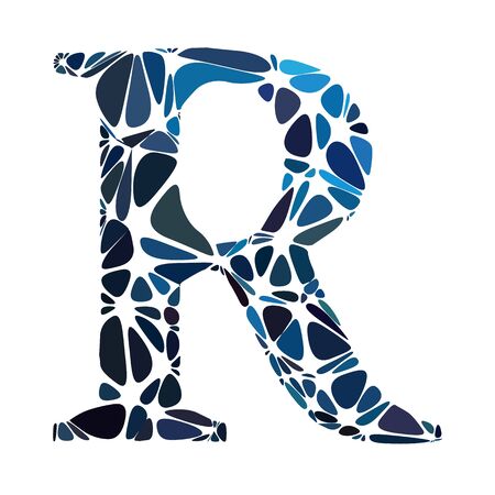 Blue Alphabet r Cell Style, Creative Design Templatesのイラスト素材