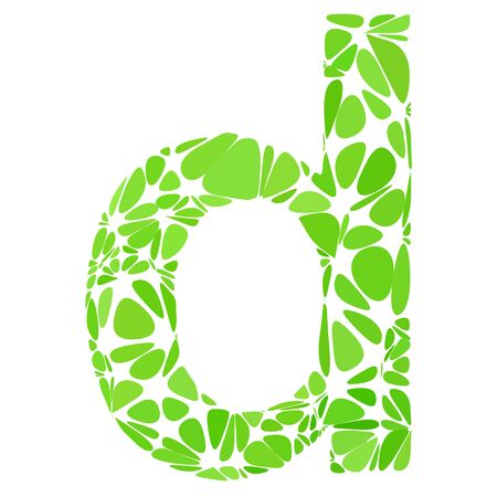 Green Alphabet d Cell Style, Creative Design Templatesのイラスト素材