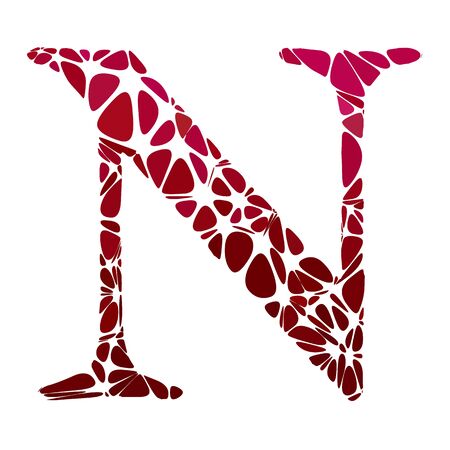 Red Alphabet n Cell Style, Creative Design Templatesのイラスト素材