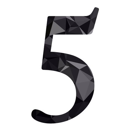 Black Alphabet Number Polygon Styleのイラスト素材