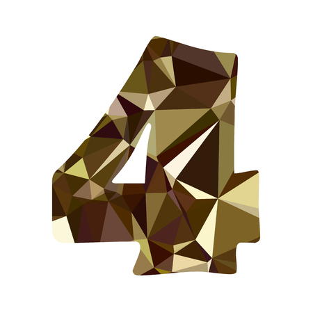 Yellow Alphabet Number Polygon Styleのイラスト素材