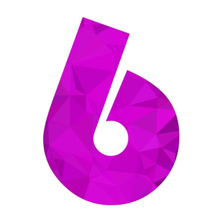 Purple Alphabet Number Polygon Styleのイラスト素材