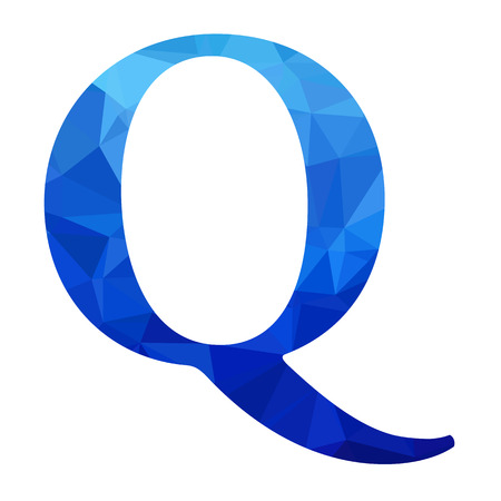 Blue Alphabet q Polygon Style, Creative Design Templatesのイラスト素材
