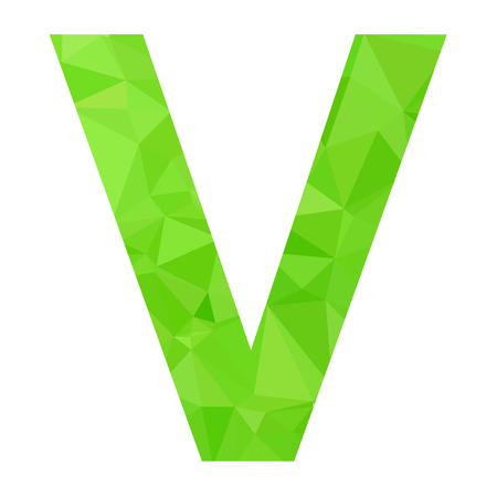 Green Alphabet v Polygon Style, Creative Design Templatesのイラスト素材