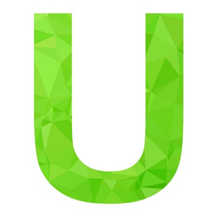 Green Alphabet u Polygon Style, Creative Design Templatesのイラスト素材