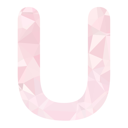 Pink Alphabet u Polygon Style, Creative Design Templatesのイラスト素材