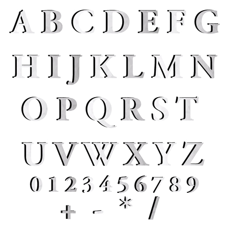 Gray White Alphabet Polygon Style, Creative Design Templatesのイラスト素材