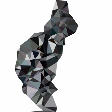 Black Polygonal Mosaic Background, Creative Design Templatesのイラスト素材