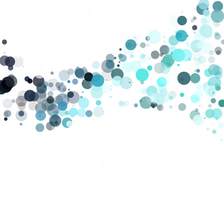 Bubbles Circle Dots Unique Blue Bright Vector Background