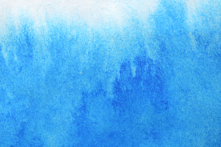 Abstract hand painted  blue  watercolor splash on white paper background, Creative Design Templatesの写真素材