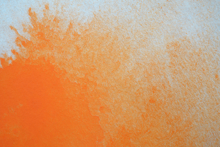 Abstract hand painted orange watercolor splash on white paper background, Creative Design Templatesの写真素材