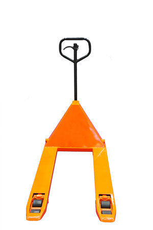 Forklift truck isolated on white background, clipping path included.の写真素材