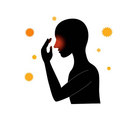 Silhouette of a cold personのイラスト素材