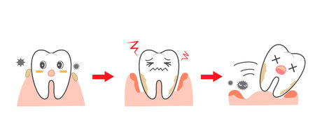 Periodontal disease bleeding toothpaste ã€€illustrations