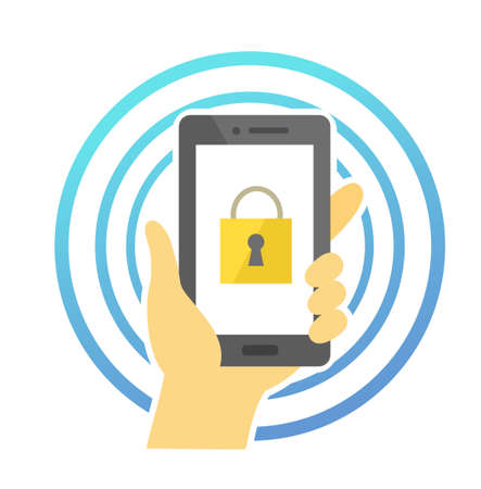 Smartphone and security lock malware infectionのイラスト素材