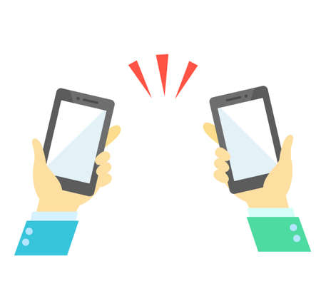 Illustration of a hand holding a smartphoneのイラスト素材