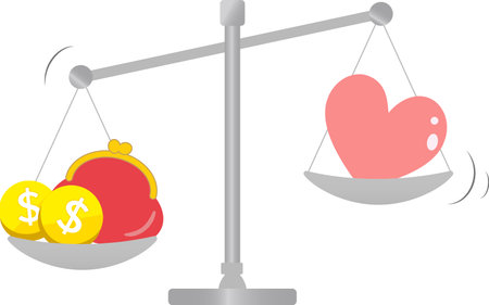 Simple balance set comparison diagram illustrationのイラスト素材