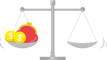 Simple balance set comparison diagram illustrationのイラスト素材