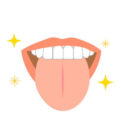 Healthy tongue trouble symptoms on tongueのイラスト素材