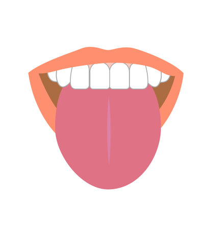 Healthy tongue trouble symptoms on tongueのイラスト素材