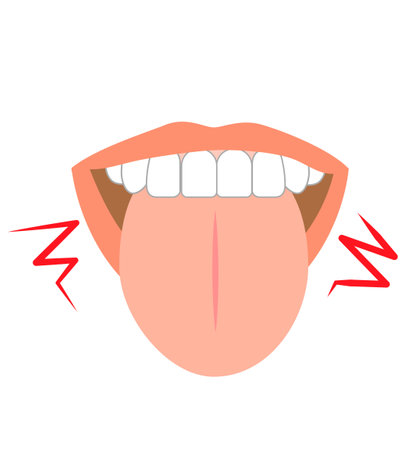 Healthy tongue trouble symptoms on tongueのイラスト素材