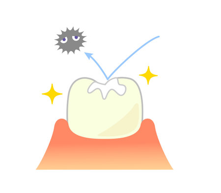 illustrations of dental sealants treatment before afterのイラスト素材