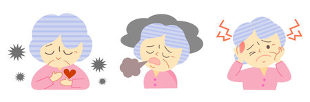Illustration of menopause in elderly womenのイラスト素材