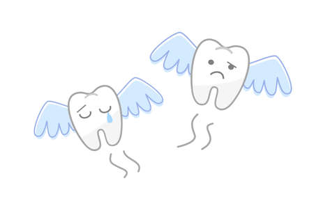 Elderly person tooth fell out: Dental Illustrationのイラスト素材