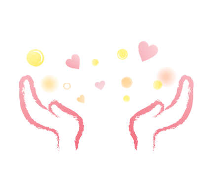 Welfare and long-term care heart character icon illustrationのイラスト素材