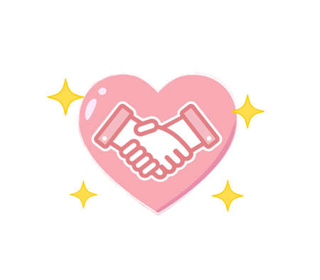 Welfare and long-term care heart character icon illustrationのイラスト素材